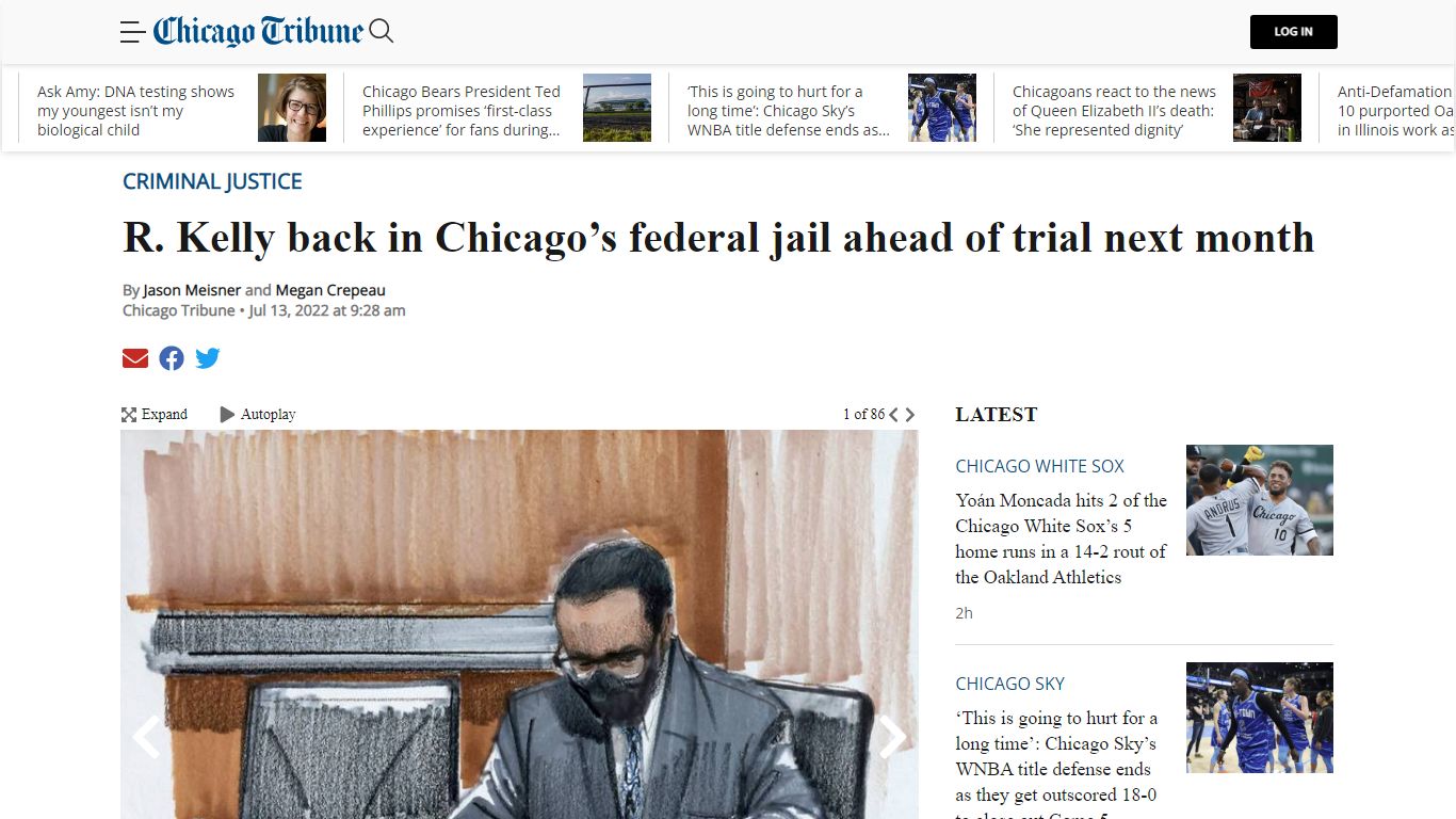 R. Kelly back in Chicago jail ahead of federal trial in August